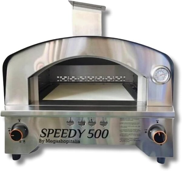 Forno per Pizza a Gas in Acciaio Inox Doppio Bruciatore Speedy500