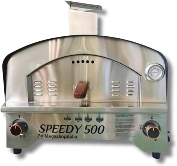 Forno per Pizza a Gas in Acciaio Inox Doppio Bruciatore Speedy500
