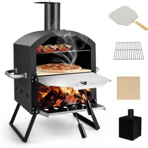 Forno per Pizza a Legna Portatile COSTWAY
