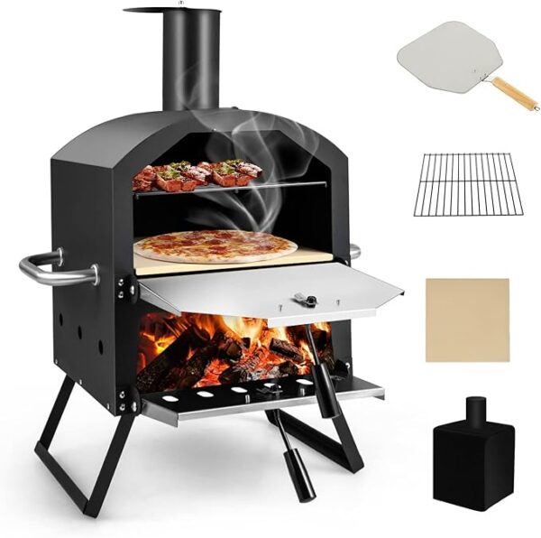 Forno per Pizza a Legna Portatile COSTWAY