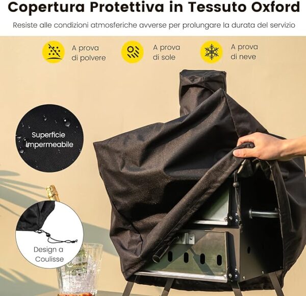 Forno per Pizza a Legna Portatile COSTWAY