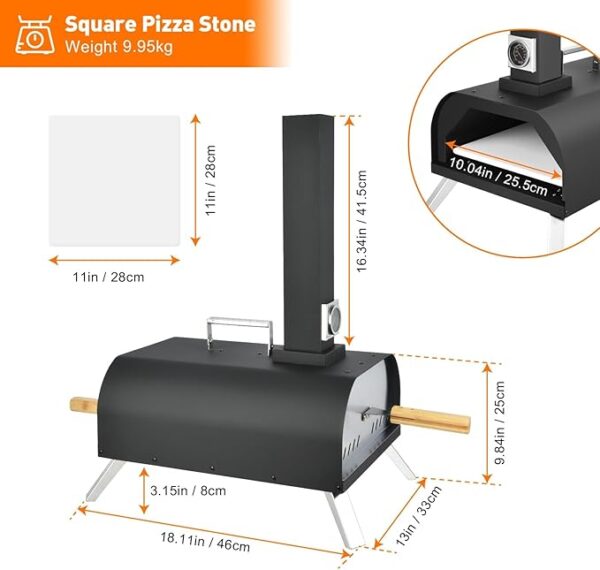 Forno per Pizza a Legna Portatile 12 Pollici