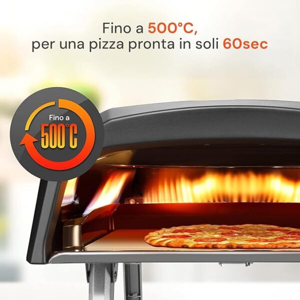 Forno Pizza a Gas con Piatto Rotante 360 Gradi Avilia