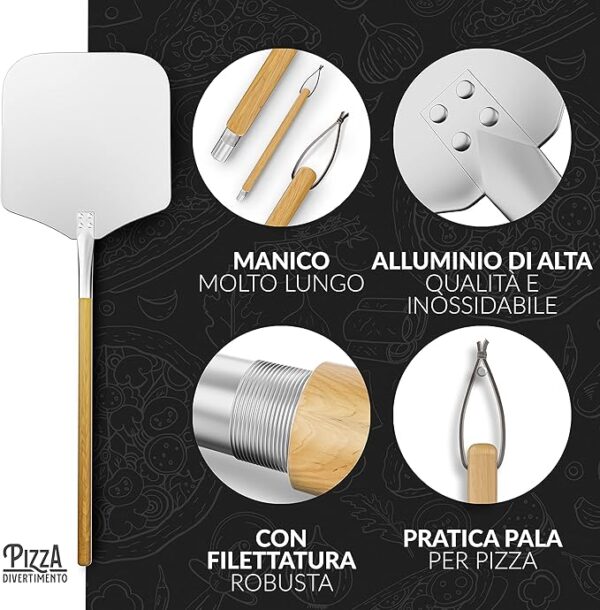 pala per pizza in alluminio inossidabile