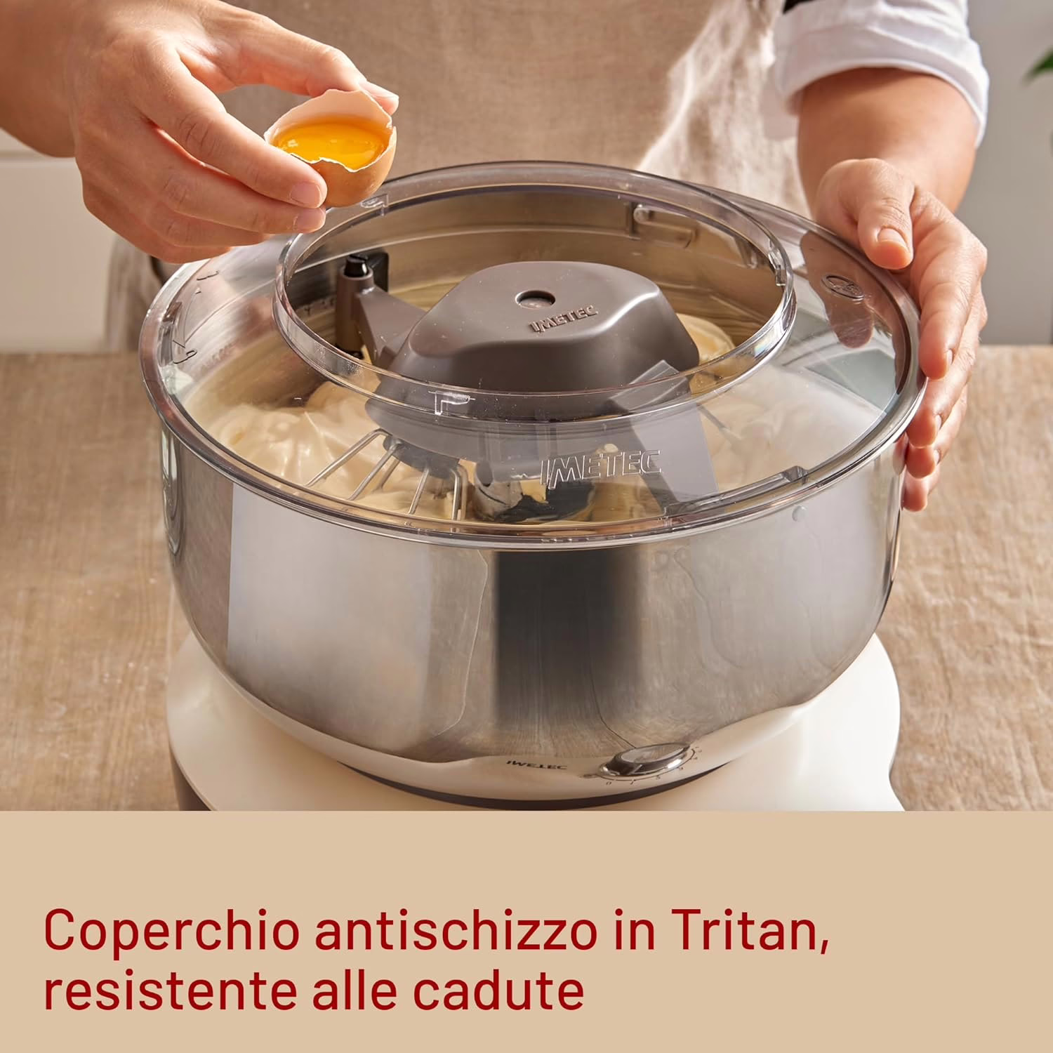 Impastatrice a Gancio Imetec CakeLover - 1000W, 6 Velocità, Ciotola 5L
